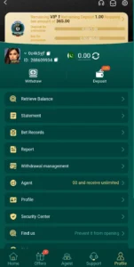 Pk365 menu